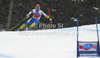 Andrej Jerman of Slovenia skiing in men super-g race of Audi FIS Alpine skiing World cup 2012-2013 in Val Gardena, Italy. Man super-g race of Audi FIS Alpine skiing World cup was held on Saslong course in Val Gardena, Italy, on Friday, 14th of December 2012.

