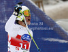 Matteo Marsaglia of Italy reacts in the finish of the men Super-G race of Audi FIS alpine skiing World Cup in Val Gardena, Italy. Super-G race of Men Audi FIS Alpine skiing World Cup 2012 / 2013, was held on Friday, 14th of December 2012, on Saslong course in Val Gardena, Italy.
