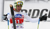 Matteo Marsaglia of Italy reacts in the finish of the men Super-G race of Audi FIS alpine skiing World Cup in Val Gardena, Italy. Super-G race of Men Audi FIS Alpine skiing World Cup 2012 / 2013, was held on Friday, 14th of December 2012, on Saslong course in Val Gardena, Italy.
