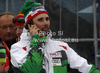 Andreas Romar of Finland reacts in the finish of the men Super-G race of Audi FIS alpine skiing World Cup in Val Gardena, Italy. Super-G race of Men Audi FIS Alpine skiing World Cup 2012 / 2013, was held on Friday, 14th of December 2012, on Saslong course in Val Gardena, Italy.
