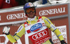 Aksel Lund Svindal of Norway reacts in the finish of the men Super-G race of Audi FIS alpine skiing World Cup in Val Gardena, Italy. Super-G race of Men Audi FIS Alpine skiing World Cup 2012 / 2013, was held on Friday, 14th of December 2012, on Saslong course in Val Gardena, Italy.
