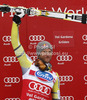 Winner Aksel Lund Svindal of Norway (middle), second placed Matteo Marsaglia of Italy (left) and third placed Werner Heel of Italy (right) celebrate their medals won in the men Super-G race of Audi FIS alpine skiing World Cup in Val Gardena, Italy. Super-G race of Men Audi FIS Alpine skiing World Cup 2012 / 2013, was held on Friday, 14th of December 2012, on Saslong course in Val Gardena, Italy.
