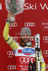 Winner Aksel Lund Svindal of Norway (middle), second placed Matteo Marsaglia of Italy (left) and third placed Werner Heel of Italy (right) celebrate their medals won in the men Super-G race of Audi FIS alpine skiing World Cup in Val Gardena, Italy. Super-G race of Men Audi FIS Alpine skiing World Cup 2012 / 2013, was held on Friday, 14th of December 2012, on Saslong course in Val Gardena, Italy.
