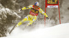 Fifth placed Aksel Lund Svindal of Norway skiing in men downhill race of Audi FIS Alpine skiing World cup 2012-2013 in Val Gardena, Italy. Man downhill race of Audi FIS Alpine skiing World cup was held on Saslong course in Val Gardena, Italy, on Saturday, 15th of December 2012.
