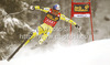 Fifth placed Aksel Lund Svindal of Norway skiing in men downhill race of Audi FIS Alpine skiing World cup 2012-2013 in Val Gardena, Italy. Man downhill race of Audi FIS Alpine skiing World cup was held on Saslong course in Val Gardena, Italy, on Saturday, 15th of December 2012.
