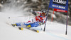 Thomas Fanara of France skiing in first run of men giant slalom race of Audi FIS Alpine skiing World cup 2012-2013 in Alta Badia, Italy. Man giant slalom race of Audi FIS Alpine skiing World cup was held on Gran Risa course in Alta Badia, Italy, on Sunday, 16th of December 2012.
