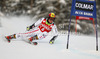 Marcel Hirscher of Austria skiing in first run of men giant slalom race of Audi FIS Alpine skiing World cup 2012-2013 in Alta Badia, Italy. Man giant slalom race of Audi FIS Alpine skiing World cup was held on Gran Risa course in Alta Badia, Italy, on Sunday, 16th of December 2012.
