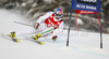 Manfred Moelgg of Italy skiing in first run of men giant slalom race of Audi FIS Alpine skiing World cup 2012-2013 in Alta Badia, Italy. Man giant slalom race of Audi FIS Alpine skiing World cup was held on Gran Risa course in Alta Badia, Italy, on Sunday, 16th of December 2012.
