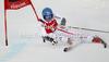 Benjamin Raich of Austria skiing in first run of men giant slalom race of Audi FIS Alpine skiing World cup 2012-2013 in Alta Badia, Italy. Man giant slalom race of Audi FIS Alpine skiing World cup was held on Gran Risa course in Alta Badia, Italy, on Sunday, 16th of December 2012.
