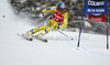 Aksel Lund Svindal of Norway skiing in first run of men giant slalom race of Audi FIS Alpine skiing World cup 2012-2013 in Alta Badia, Italy. Man giant slalom race of Audi FIS Alpine skiing World cup was held on Gran Risa course in Alta Badia, Italy, on Sunday, 16th of December 2012.
