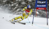 Aksel Lund Svindal of Norway skiing in first run of men giant slalom race of Audi FIS Alpine skiing World cup 2012-2013 in Alta Badia, Italy. Man giant slalom race of Audi FIS Alpine skiing World cup was held on Gran Risa course in Alta Badia, Italy, on Sunday, 16th of December 2012.
