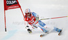 Didier Defago of Switzerland skiing in first run of men giant slalom race of Audi FIS Alpine skiing World cup 2012-2013 in Alta Badia, Italy. Man giant slalom race of Audi FIS Alpine skiing World cup was held on Gran Risa course in Alta Badia, Italy, on Sunday, 16th of December 2012.
