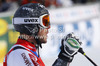 Third placed Thomas Fanara of France reacts in finish of second run of men giant slalom race of Audi FIS Alpine skiing World cup 2012-2013 in Alta Badia, Italy. Man giant slalom race of Audi FIS Alpine skiing World cup was held on Gran Risa course in Alta Badia, Italy, on Sunday, 16th of December 2012.
