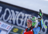Winner Ted Ligety of USA reacts in finish of second run of men giant slalom race of Audi FIS Alpine skiing World cup 2012-2013 in Alta Badia, Italy. Man giant slalom race of Audi FIS Alpine skiing World cup was held on Gran Risa course in Alta Badia, Italy, on Sunday, 16th of December 2012.

