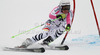 Viktoria Rebensburg of Germany skiing in first run of women giant slalom race of Audi FIS Alpine skiing World cup 2012-2013 in Semmering, Austria. Women giant slalom race of Audi FIS Alpine skiing World cup was held in Semmering, Austria, on Friday, 28th of December 2012.
