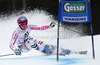 Maria Hoefl-Riesch of Germany skiing in first run of women giant slalom race of Audi FIS Alpine skiing World cup 2012-2013 in Semmering, Austria. Women giant slalom race of Audi FIS Alpine skiing World cup was held in Semmering, Austria, on Friday, 28th of December 2012.
