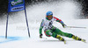Tanja Poutiainen of Finland skiing in first run of women giant slalom race of Audi FIS Alpine skiing World cup 2012-2013 in Semmering, Austria. Women giant slalom race of Audi FIS Alpine skiing World cup was held in Semmering, Austria, on Friday, 28th of December 2012.
