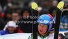 Twentieth placed Tanja Poutiainen of Finland reacts in finish of second run of women giant slalom race of Audi FIS Alpine skiing World cup 2012-2013 in Semmering, Austria. Women giant slalom race of Audi FIS Alpine skiing World cup was held in Semmering, Austria, on Friday, 28th of December 2012.
