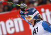 Eight placed Mikaela Shiffrin of USA reacts in finish of second run of women giant slalom race of Audi FIS Alpine skiing World cup 2012-2013 in Semmering, Austria. Women giant slalom race of Audi FIS Alpine skiing World cup was held in Semmering, Austria, on Friday, 28th of December 2012.
