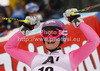 Fourth placed Maria Hoefl-Riesch of Germany reacts in finish of second run of women giant slalom race of Audi FIS Alpine skiing World cup 2012-2013 in Semmering, Austria. Women giant slalom race of Audi FIS Alpine skiing World cup was held in Semmering, Austria, on Friday, 28th of December 2012.
