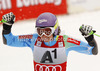 Second placed Tina Maze of Slovenia reacts in finish of second run of women giant slalom race of Audi FIS Alpine skiing World cup 2012-2013 in Semmering, Austria. Women giant slalom race of Audi FIS Alpine skiing World cup was held in Semmering, Austria, on Friday, 28th of December 2012.
