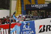 Second placed Tina Maze of Slovenia reacts in finish of second run of women giant slalom race of Audi FIS Alpine skiing World cup 2012-2013 in Semmering, Austria. Women giant slalom race of Audi FIS Alpine skiing World cup was held in Semmering, Austria, on Friday, 28th of December 2012.
