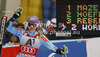 Second placed Tina Maze of Slovenia reacts in finish of second run of women giant slalom race of Audi FIS Alpine skiing World cup 2012-2013 in Semmering, Austria. Women giant slalom race of Audi FIS Alpine skiing World cup was held in Semmering, Austria, on Friday, 28th of December 2012.
