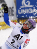 Third placed Tessa Worley of France reacts in finish of second run of women giant slalom race of Audi FIS Alpine skiing World cup 2012-2013 in Semmering, Austria. Women giant slalom race of Audi FIS Alpine skiing World cup was held in Semmering, Austria, on Friday, 28th of December 2012.
