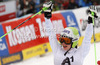 Winner Anna Fenninger of Austria reacts in finish of second run of women giant slalom race of Audi FIS Alpine skiing World cup 2012-2013 in Semmering, Austria. Women giant slalom race of Audi FIS Alpine skiing World cup was held in Semmering, Austria, on Friday, 28th of December 2012.
