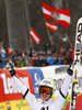 Winner Anna Fenninger of Austria reacts in finish of second run of women giant slalom race of Audi FIS Alpine skiing World cup 2012-2013 in Semmering, Austria. Women giant slalom race of Audi FIS Alpine skiing World cup was held in Semmering, Austria, on Friday, 28th of December 2012.
