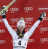 Winner Anna Fenninger of Austria celebrates her medal won in women giant slalom race of Audi FIS Alpine skiing World cup 2012-2013 in Semmering, Austria. Women giant slalom race of Audi FIS Alpine skiing World cup was held in Semmering, Austria, on Friday, 28th of December 2012.
