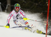 Lena Duerr of Germany skiing in first run of women slalom race of Audi FIS Alpine skiing World cup 2012-2013 in Semmering, Austria. Women slalom race of Audi FIS Alpine skiing World cup was held in Semmering, Austria, on Saturday, 29th of December 2012.
