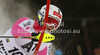 Christina Geiger of Germany skiing in first run of women slalom race of Audi FIS Alpine skiing World cup 2012-2013 in Semmering, Austria. Women slalom race of Audi FIS Alpine skiing World cup was held in Semmering, Austria, on Saturday, 29th of December 2012.
