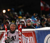 Second placed Kathrin Zettel of Austria reacts in finish of second run of women slalom race of Audi FIS Alpine skiing World cup 2012-2013 in Semmering, Austria. Women slalom race of Audi FIS Alpine skiing World cup was held in Semmering, Austria, on Saturday, 29th of December 2012.
