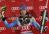 Third placed Tina Maze of Slovenia celebrates her medal won in women slalom race of Audi FIS Alpine skiing World cup 2012-2013 in Semmering, Austria. Women slalom race of Audi FIS Alpine skiing World cup was held in Semmering, Austria, on Saturday, 29th of December 2012.
