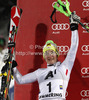 Second placed Kathrin Zettel of Austria celebrates her medal won in women slalom race of Audi FIS Alpine skiing World cup 2012-2013 in Semmering, Austria. Women slalom race of Audi FIS Alpine skiing World cup was held in Semmering, Austria, on Saturday, 29th of December 2012.
