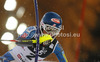 Mikaela Shiffrin of USA skiing in first run of women night slalom Snow Queen Trophy race of Audi FIS Alpine skiing World cup 2012-2013 on Sljeme above Zagreb, Croatia. Women night slalom Snow Queen Trophy race of Audi FIS Alpine skiing World cup was held on Sljeme above Zagreb, Croatia, on Friday, 4th of January 2013.
