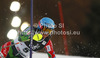 Tanja Poutiainen of Finland skiing in first run of women night slalom Snow Queen Trophy race of Audi FIS Alpine skiing World cup 2012-2013 on Sljeme above Zagreb, Croatia. Women night slalom Snow Queen Trophy race of Audi FIS Alpine skiing World cup was held on Sljeme above Zagreb, Croatia, on Friday, 4th of January 2013.
