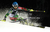 Merle Soppela of Finland skiing in first run of women night slalom Snow Queen Trophy race of Audi FIS Alpine skiing World cup 2012-2013 on Sljeme above Zagreb, Croatia. Women night slalom Snow Queen Trophy race of Audi FIS Alpine skiing World cup was held on Sljeme above Zagreb, Croatia, on Friday, 4th of January 2013.
