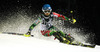 Merle Soppela of Finland skiing in first run of women night slalom Snow Queen Trophy race of Audi FIS Alpine skiing World cup 2012-2013 on Sljeme above Zagreb, Croatia. Women night slalom Snow Queen Trophy race of Audi FIS Alpine skiing World cup was held on Sljeme above Zagreb, Croatia, on Friday, 4th of January 2013.
