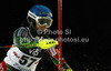 Merle Soppela of Finland skiing in first run of women night slalom Snow Queen Trophy race of Audi FIS Alpine skiing World cup 2012-2013 on Sljeme above Zagreb, Croatia. Women night slalom Snow Queen Trophy race of Audi FIS Alpine skiing World cup was held on Sljeme above Zagreb, Croatia, on Friday, 4th of January 2013.
