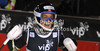 Fourth placed Nina Loeseth of Norway reacts in finish of second run of women night slalom Snow Queen Trophy race of Audi FIS Alpine skiing World cup 2012-2013 on Sljeme above Zagreb, Croatia. Women night slalom Snow Queen Trophy race of Audi FIS Alpine skiing World cup was held on Sljeme above Zagreb, Croatia, on Friday, 4th of January 2013.
