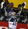 Fourth placed Nina Loeseth of Norway reacts in finish of second run of women night slalom Snow Queen Trophy race of Audi FIS Alpine skiing World cup 2012-2013 on Sljeme above Zagreb, Croatia. Women night slalom Snow Queen Trophy race of Audi FIS Alpine skiing World cup was held on Sljeme above Zagreb, Croatia, on Friday, 4th of January 2013.
