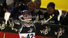 Fourth placed Nina Loeseth of Norway reacts in finish of second run of women night slalom Snow Queen Trophy race of Audi FIS Alpine skiing World cup 2012-2013 on Sljeme above Zagreb, Croatia. Women night slalom Snow Queen Trophy race of Audi FIS Alpine skiing World cup was held on Sljeme above Zagreb, Croatia, on Friday, 4th of January 2013.

