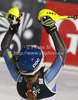Winner Mikaela Shiffrin of USA reacts in finish of second run of women night slalom Snow Queen Trophy race of Audi FIS Alpine skiing World cup 2012-2013 on Sljeme above Zagreb, Croatia. Women night slalom Snow Queen Trophy race of Audi FIS Alpine skiing World cup was held on Sljeme above Zagreb, Croatia, on Friday, 4th of January 2013.
