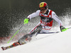Marcel Hirscher of Austria skiing in first run of men slalom Snow Queen Trophy race of Audi FIS Alpine skiing World cup 2012-2013 on Sljeme above Zagreb, Croatia. Men slalom Snow Queen Trophy race of Audi FIS Alpine skiing World cup was held on Sljeme above Zagreb, Croatia, on Sunday, 6th of January 2013.
