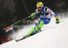 Mitja Valencic of Slovenia skiing in first run of men slalom Snow Queen Trophy race of Audi FIS Alpine skiing World cup 2012-2013 on Sljeme above Zagreb, Croatia. Men slalom Snow Queen Trophy race of Audi FIS Alpine skiing World cup was held on Sljeme above Zagreb, Croatia, on Sunday, 6th of January 2013.
