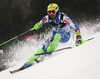Mitja Valencic of Slovenia skiing in first run of men slalom Snow Queen Trophy race of Audi FIS Alpine skiing World cup 2012-2013 on Sljeme above Zagreb, Croatia. Men slalom Snow Queen Trophy race of Audi FIS Alpine skiing World cup was held on Sljeme above Zagreb, Croatia, on Sunday, 6th of January 2013.
