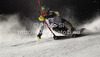 Erin Mielzynski of Canada skiing in first run of women night slalom race of Audi FIS Alpine skiing World cup 2012-2013 in Flachau, Austria. Women night slalom race of Audi FIS Alpine skiing World cup was held Flachau, Austria, on Tuesday, 15th of January 2013.

