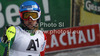 Third placed Tanja Poutiainen of Finland reacts in finish of second run of women night slalom race of Audi FIS Alpine skiing World cup 2012-2013 in Flachau, Austria. Women night slalom race of Audi FIS Alpine skiing World cup was held Flachau, Austria, on Tuesday, 15th of January 2013.

